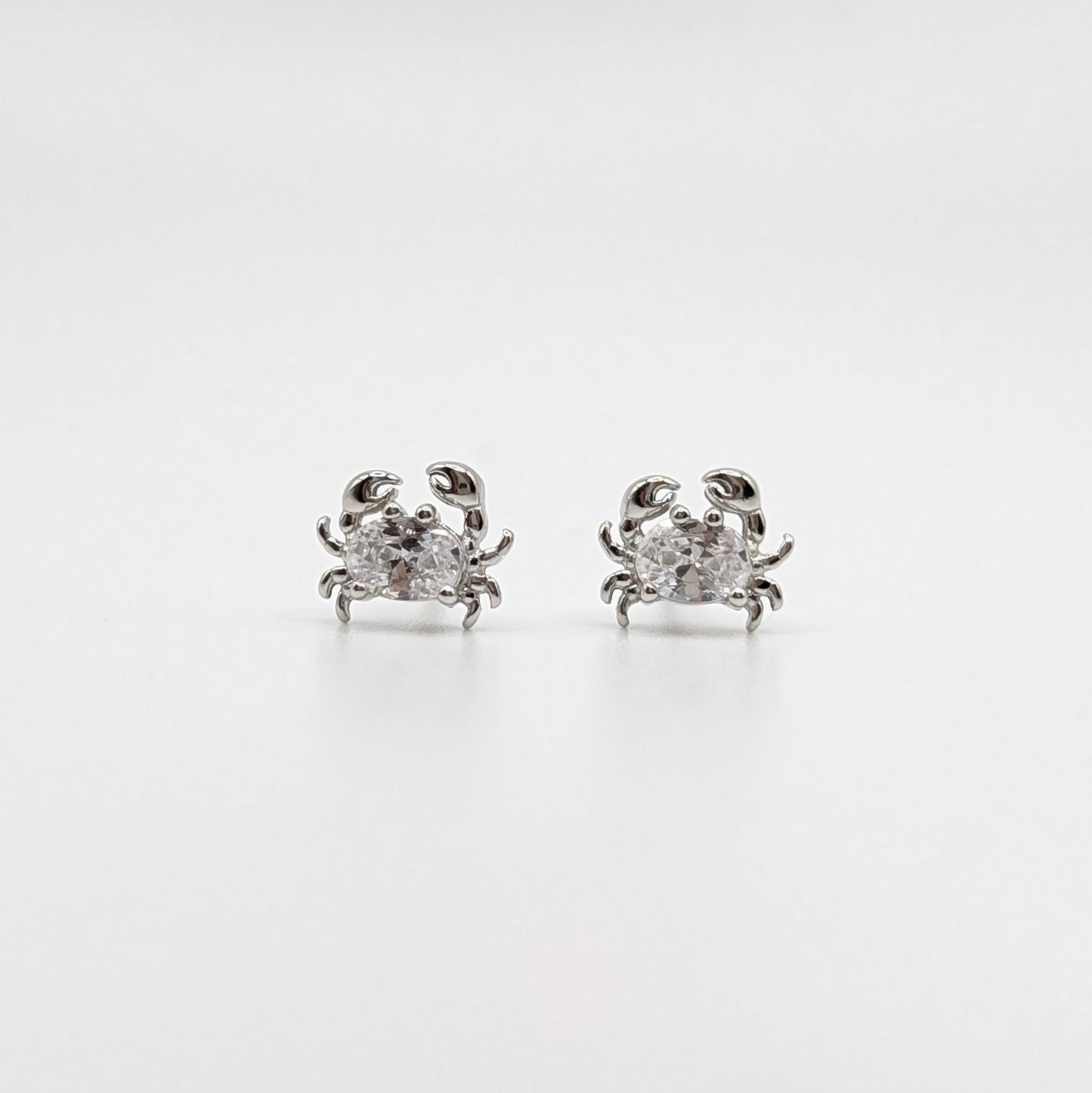 925 Sterling Silver Crab Stud Earrings Sea Creatures