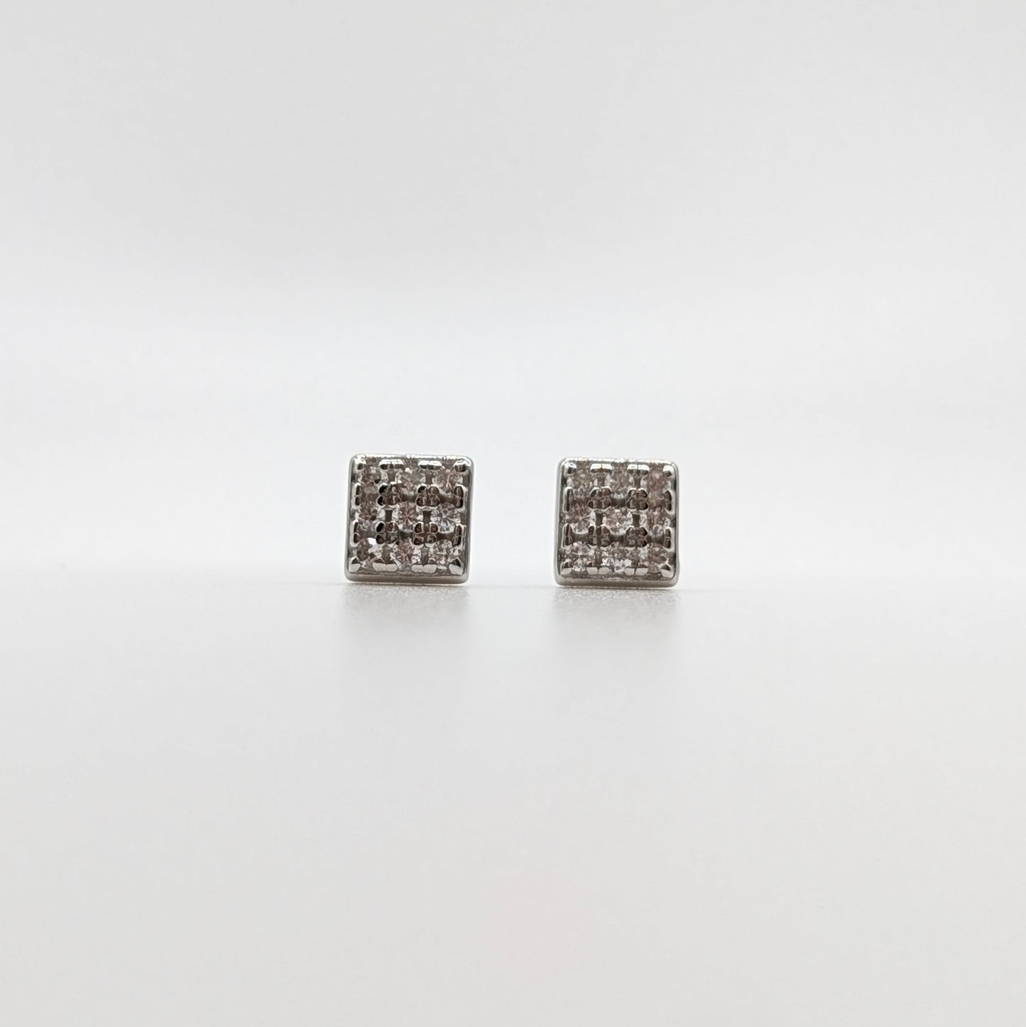 925 Sterling Silver Square Shaped Studs Unisex