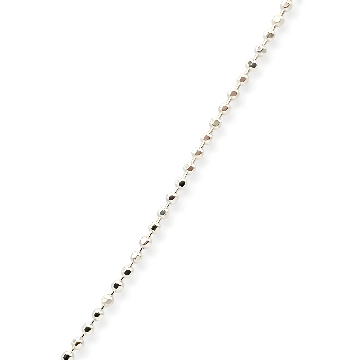 A classic sterling silver ball chain necklace.