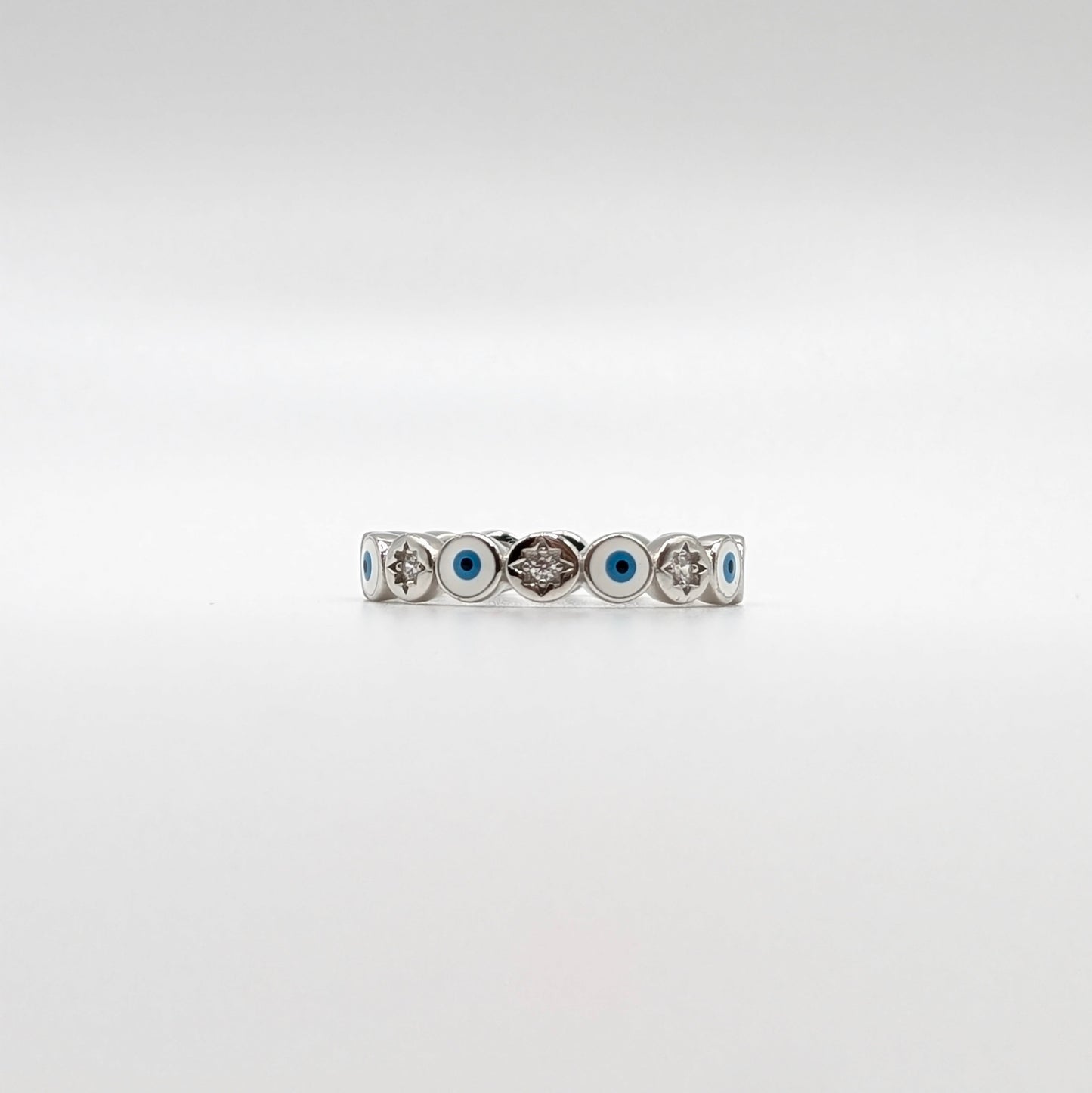 925 Sterling Silver Evil Eye Ring Elegant