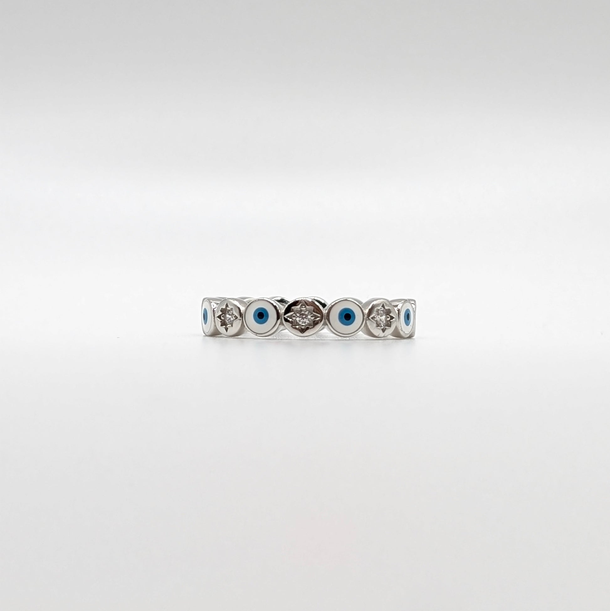 925 Sterling Silver Evil Eye Ring Elegant