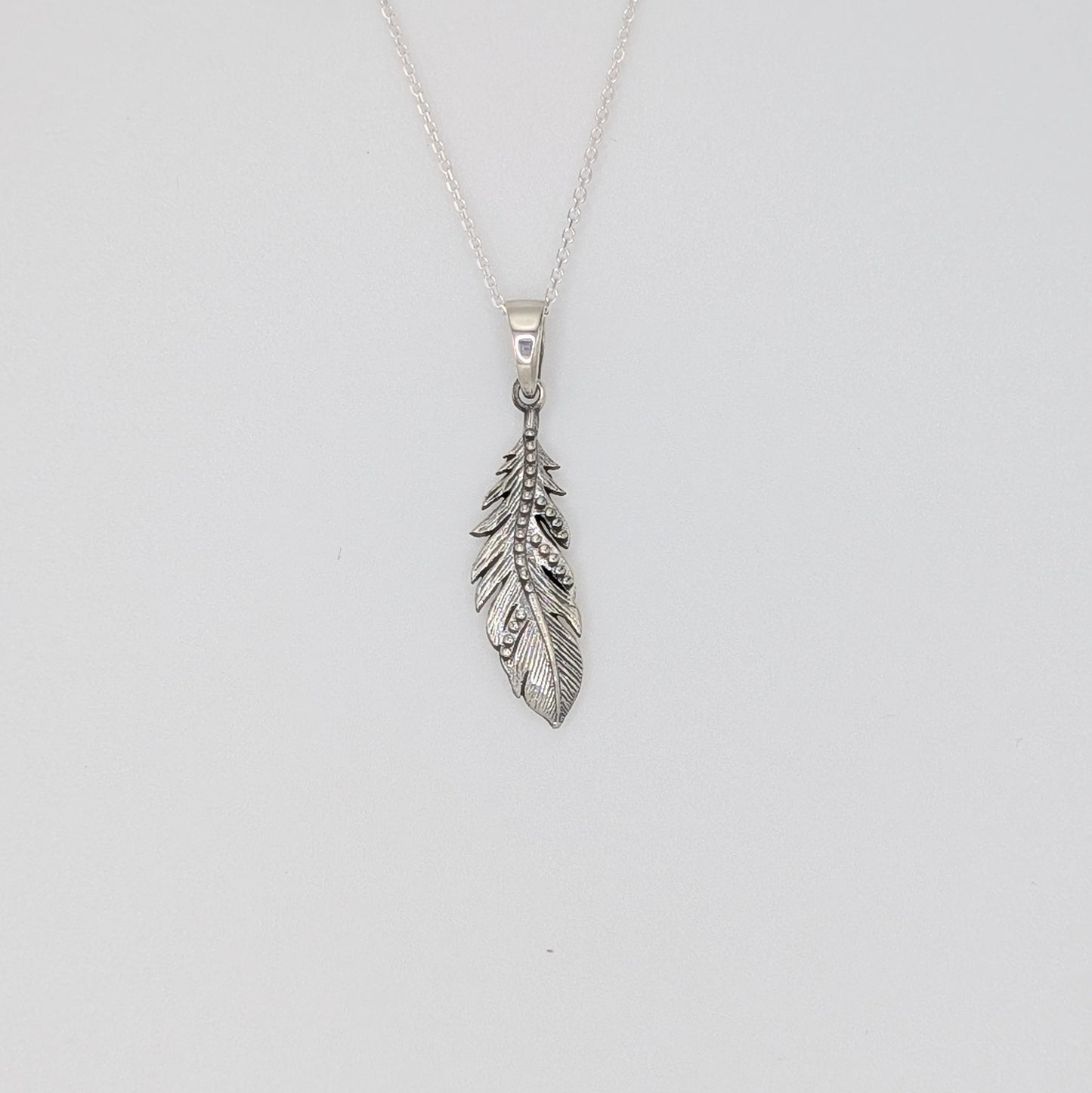 925 Sterling Silver Feather Pendant