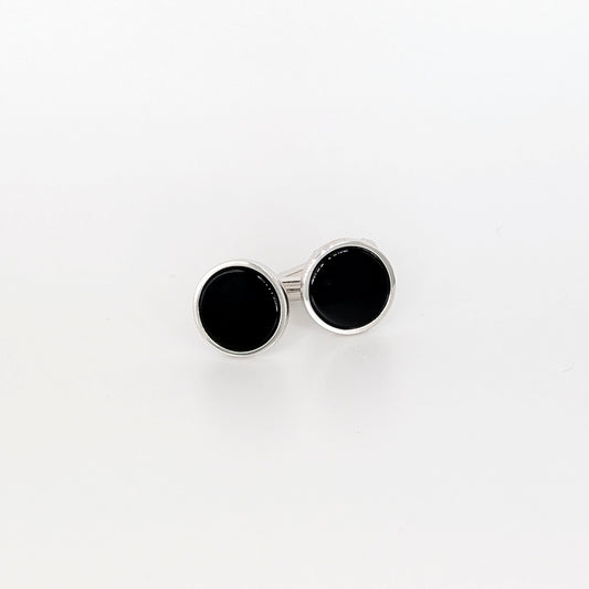 925 Sterling Silver Black Onyx Cufflinks