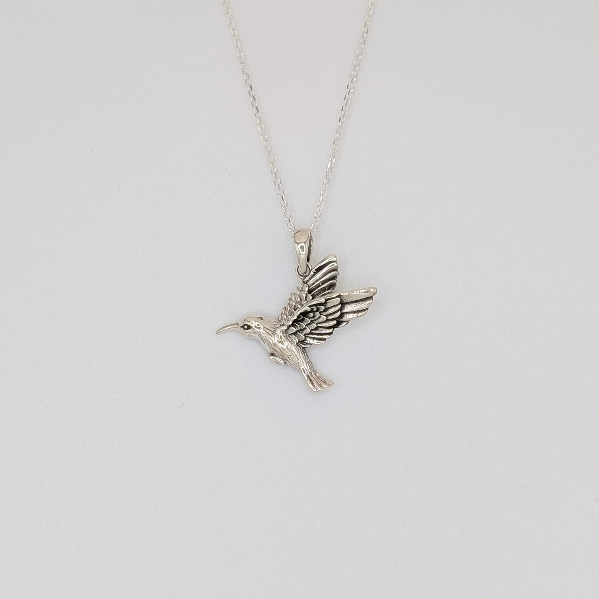 925 Sterling Silver Humming Bird Pendant Nature Pendants