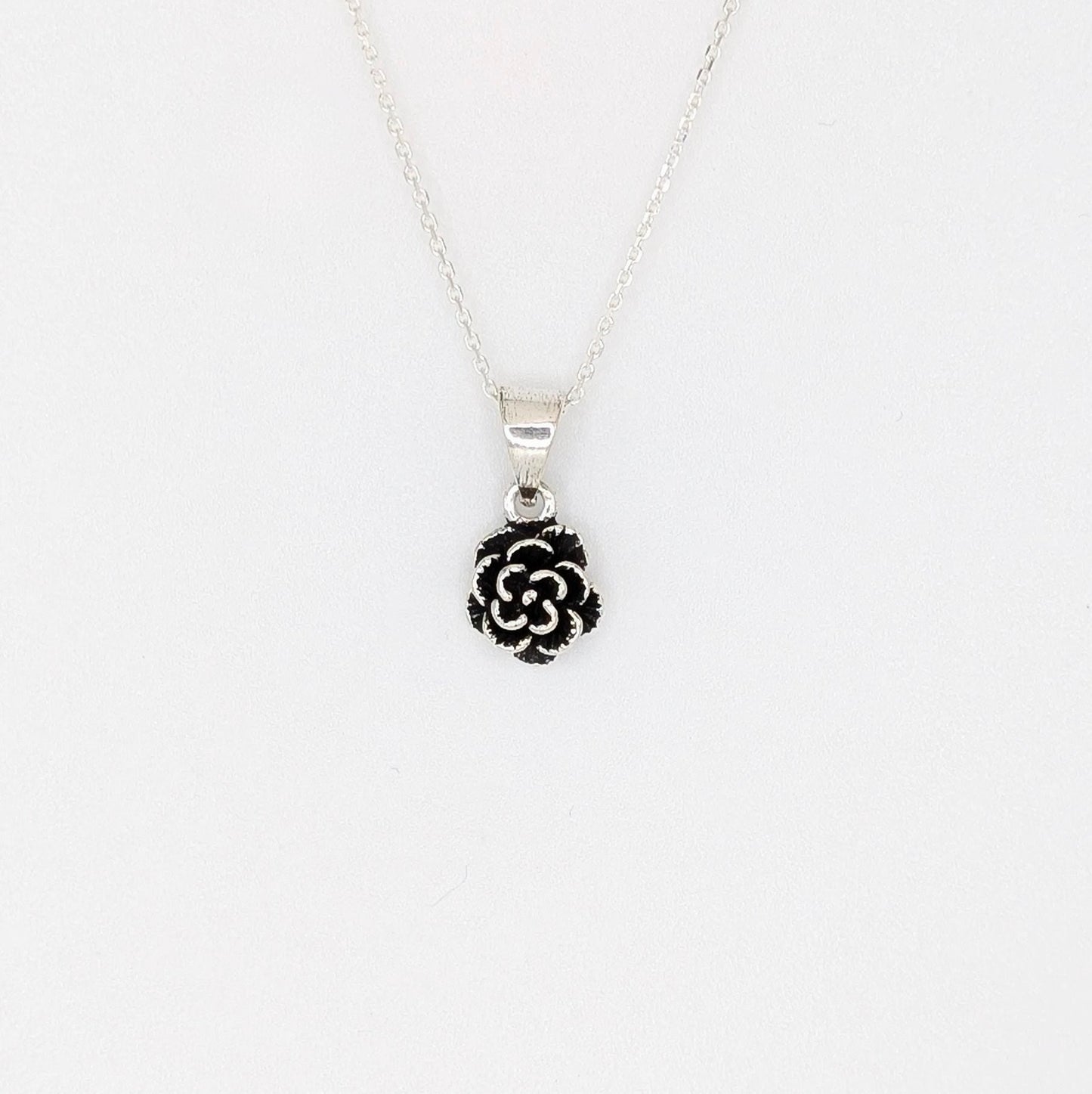 925 Sterling Silver Rose Pendant