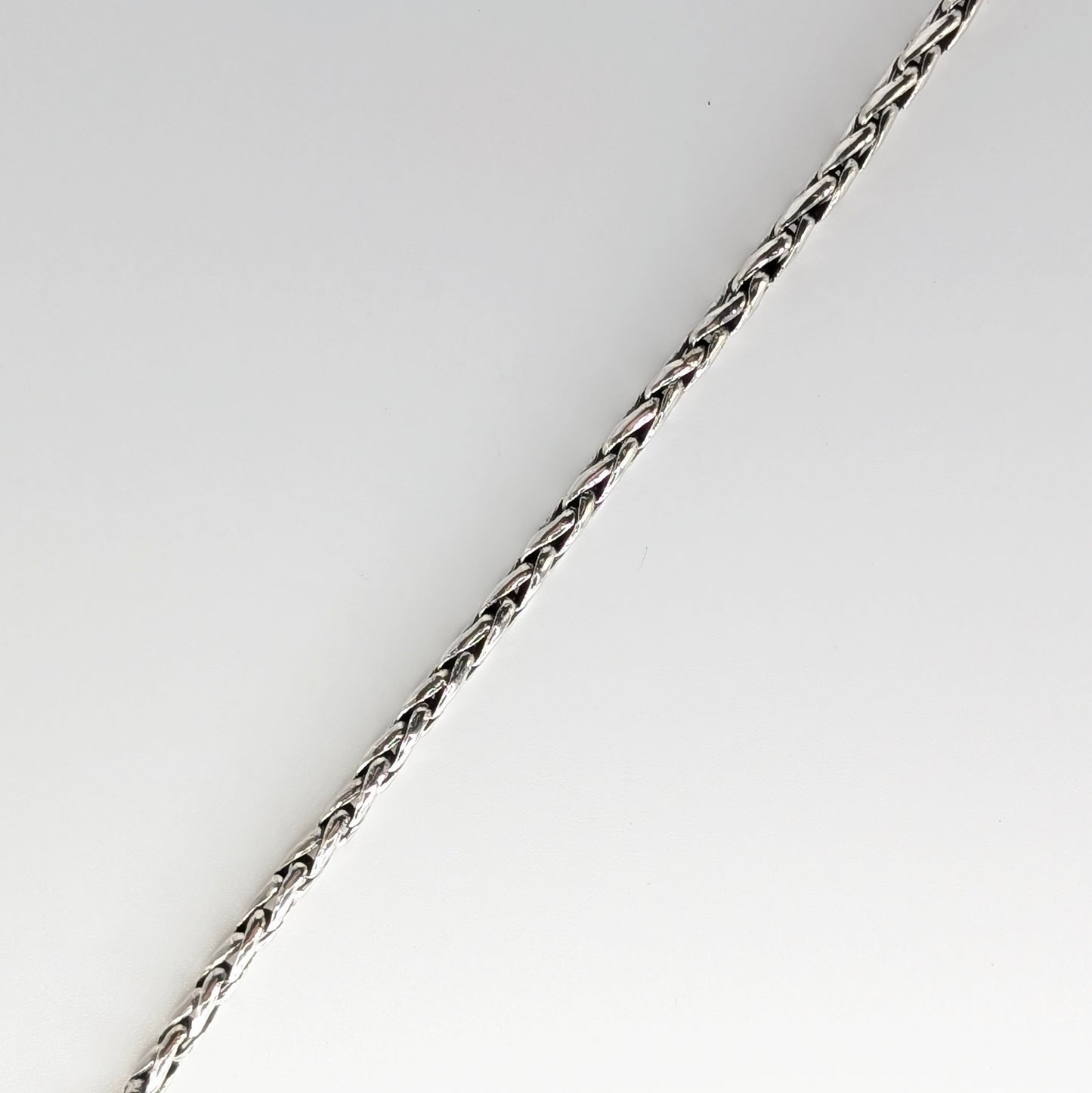 Polished sterling silver Spiga chain Necklace with braided like design.