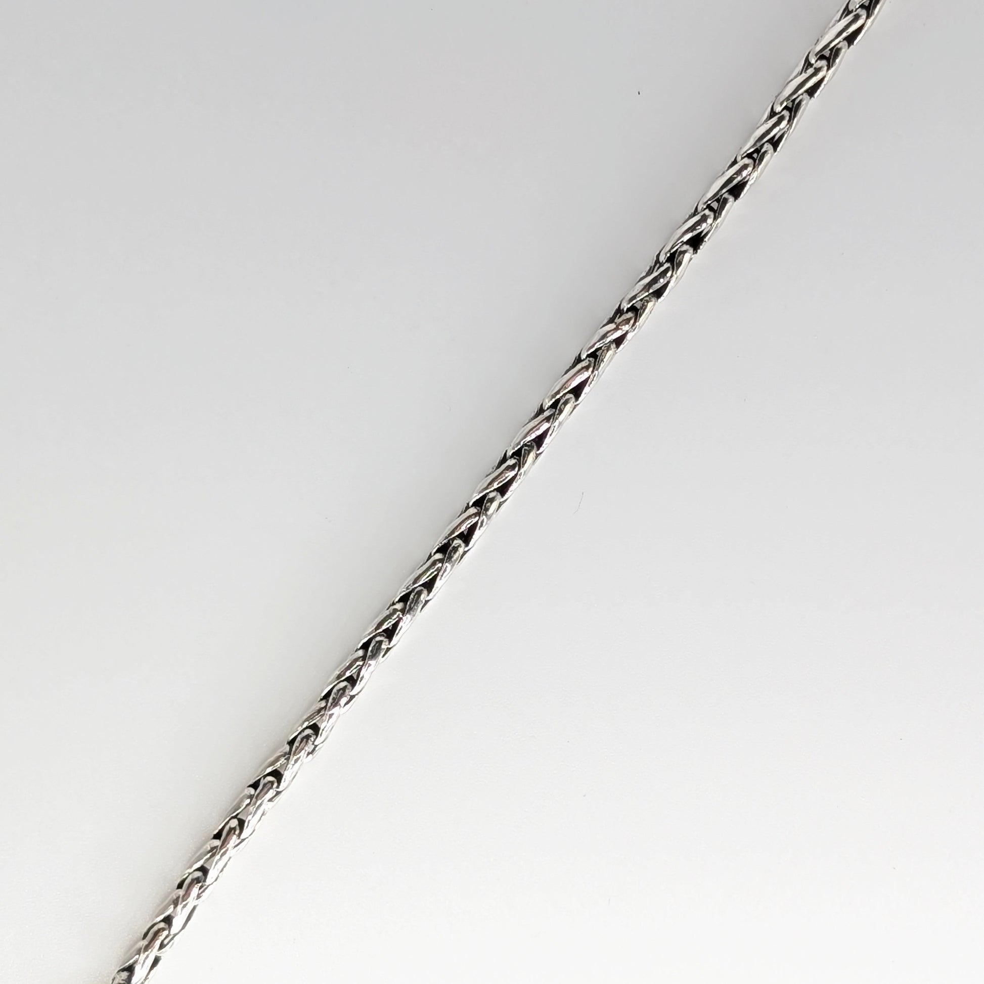 Polished sterling silver Spiga chain Necklace with braided like design.