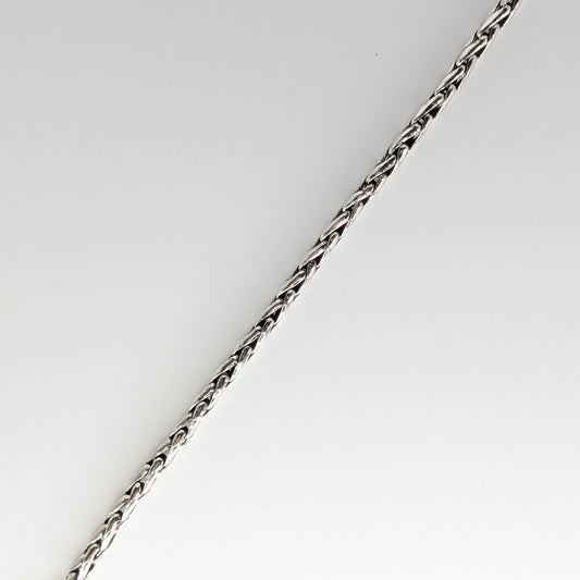Polished sterling silver Spiga chain Necklace with braided like design.