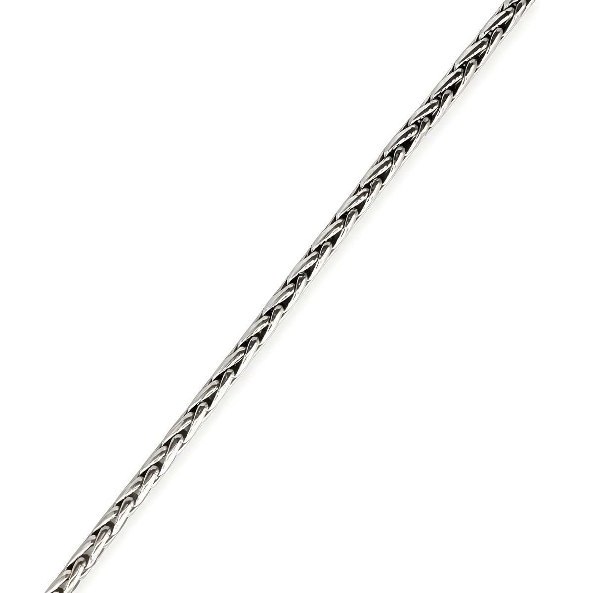 Polished sterling silver Spiga chain Necklace with braided like design.