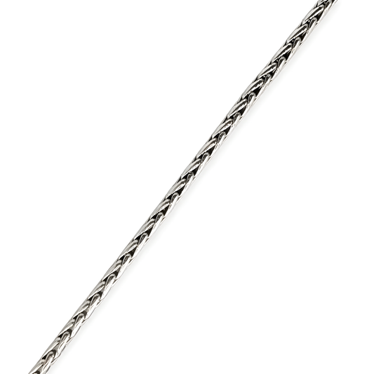 Polished sterling silver Spiga chain Necklace with braided like design.