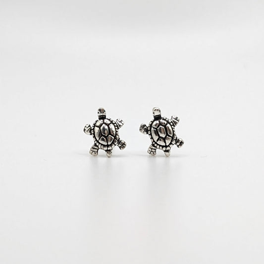 925 Sterling Silver Turtle Studs Unisex