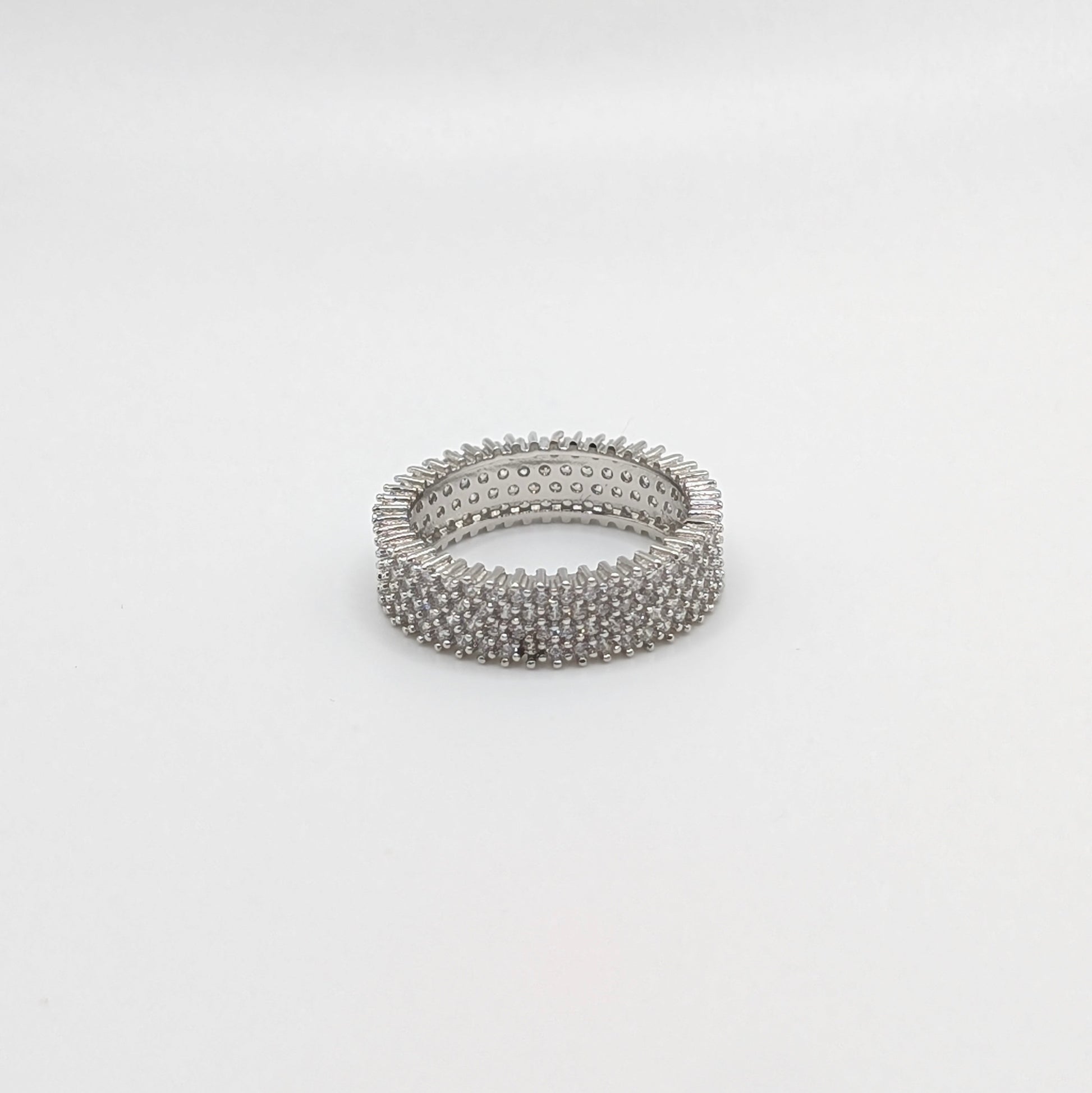 925 Sterling Silver Zircon Band Ring Versatile