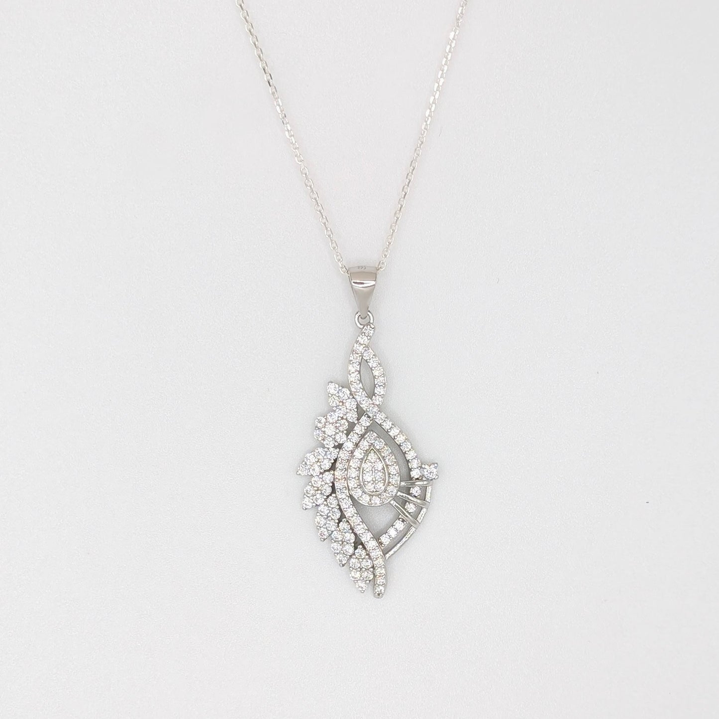 925 Sterling Silver Eye Pendant Zircon