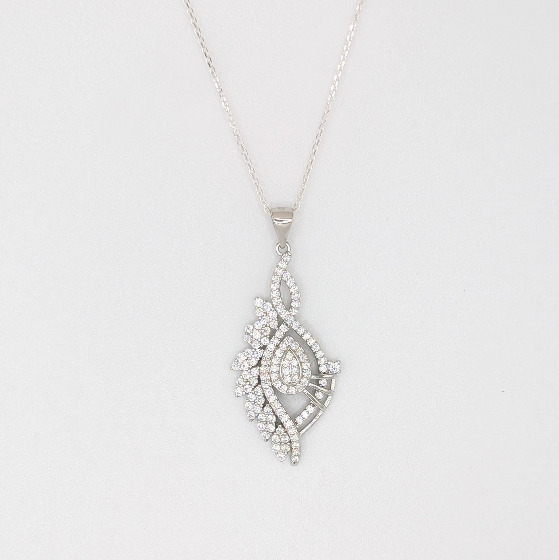 925 Sterling Silver Eye Pendant Zircon