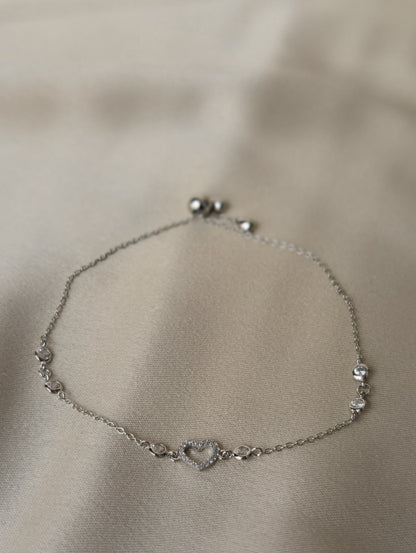 Heart Charm Adj. Bracelet