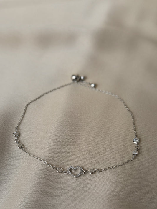 Heart Charm Adj. Bracelet