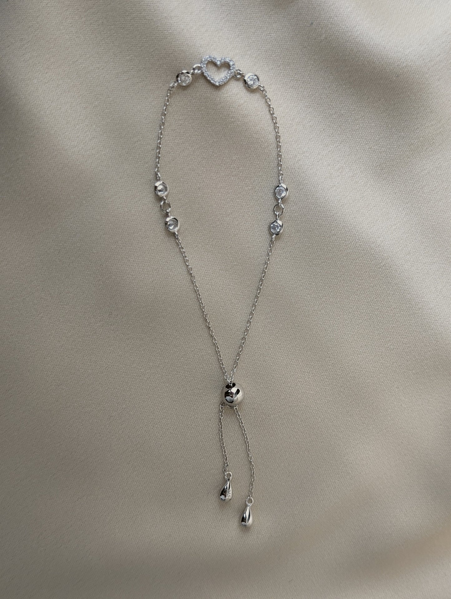 Heart Charm Adj. Bracelet