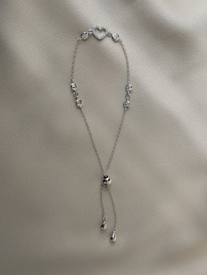 Heart Charm Adj. Bracelet