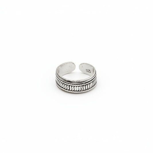 925 Sterling Silver Toe Ring featuring a modern bar and dots design