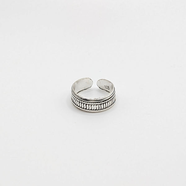 925 Sterling Silver Toe Ring featuring a modern bar and dots design