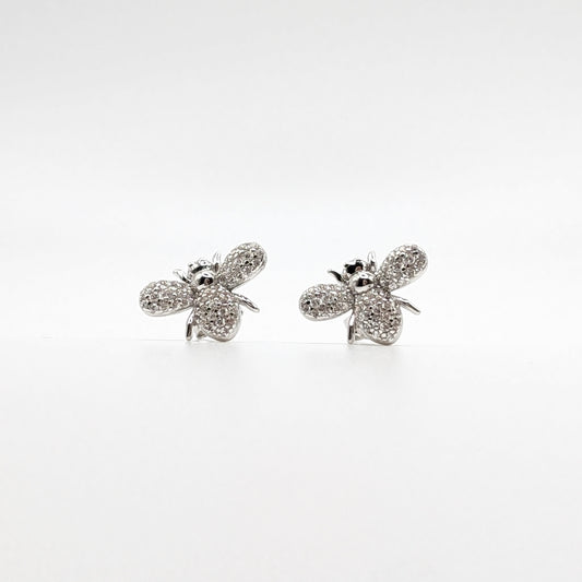 925 Sterling Silver Honey Bee Studs Beautiful