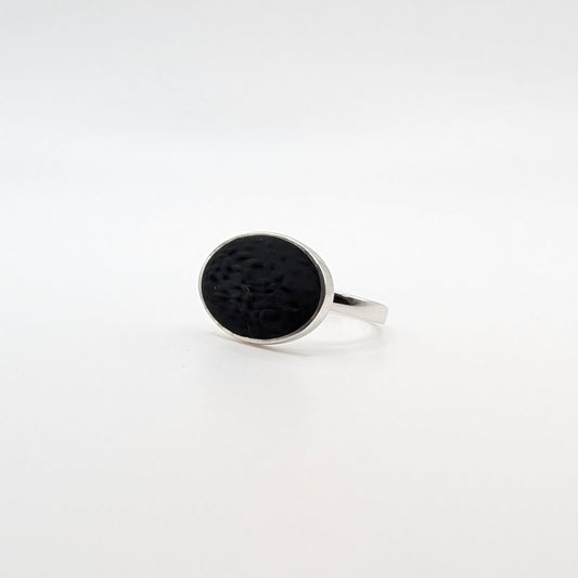 925 Sterling Silver Black Meena Mens Ring Unisex