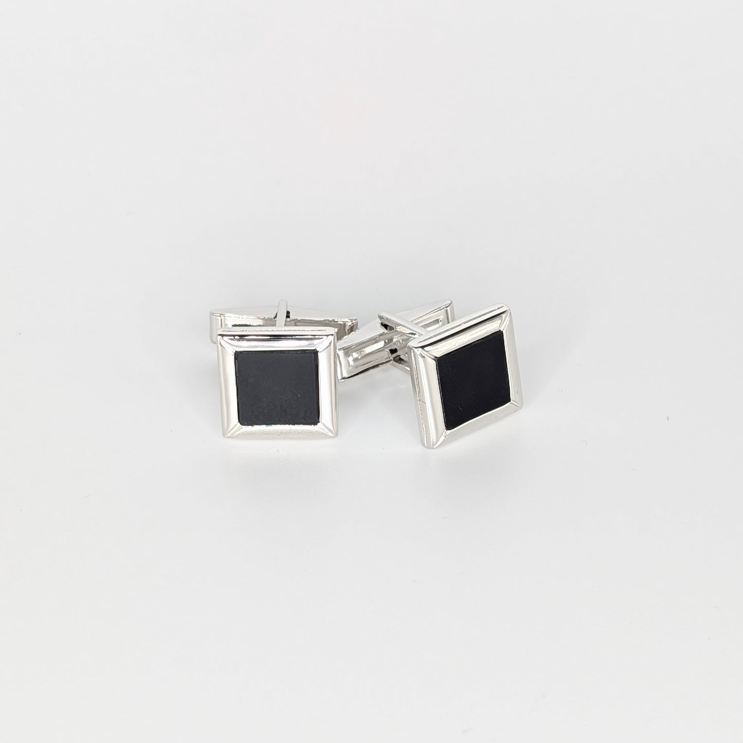 925 Sterling Silver Black Onyx Cufflinks Formal Wear