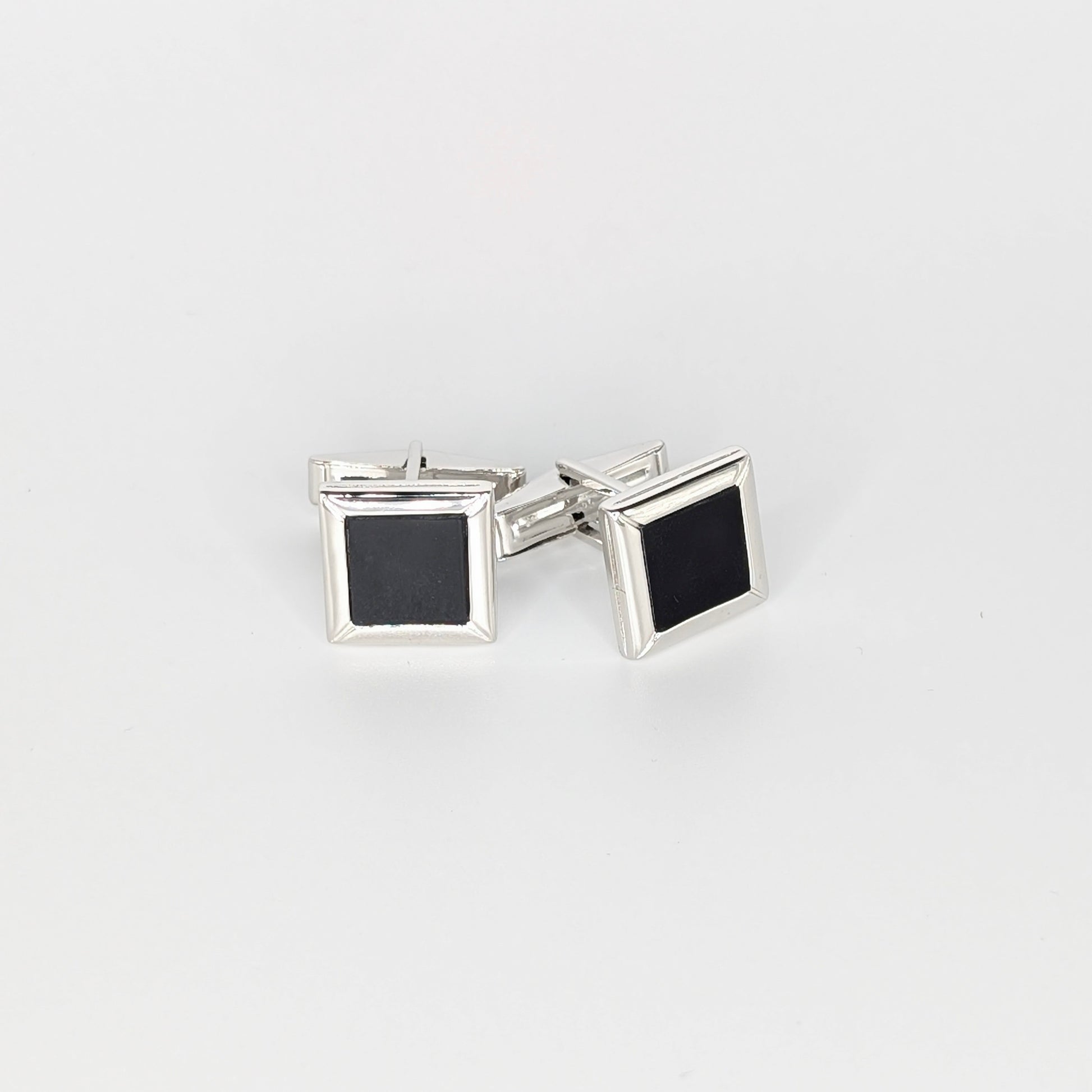 925 Sterling Silver Black Onyx Cufflinks Formal Wear