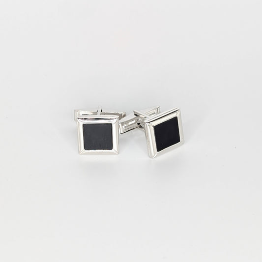 925 Sterling Silver Black Onyx Cufflinks Formal Wear