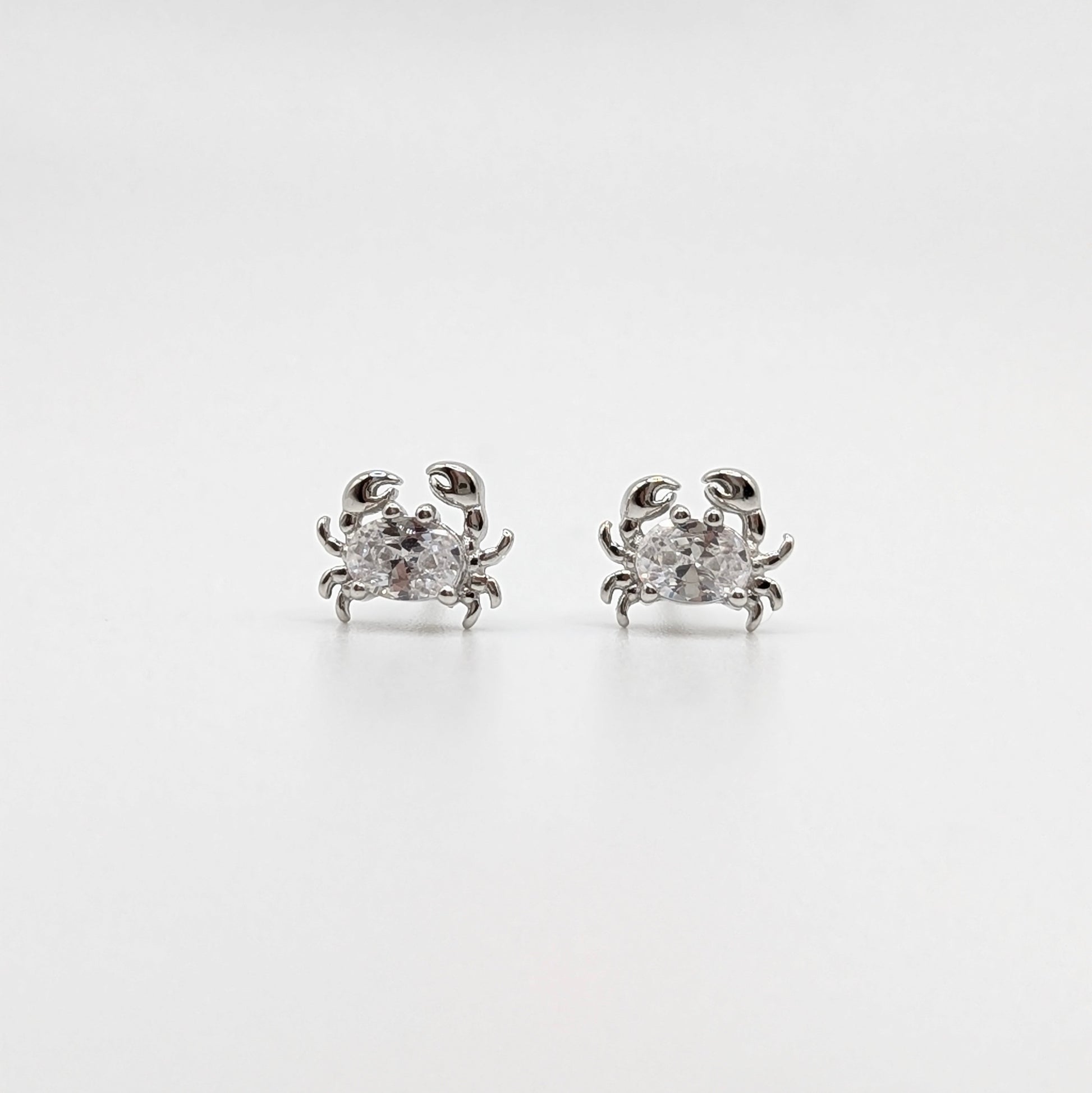 925 Sterling Silver Crab Stud Earrings Sea Creatures