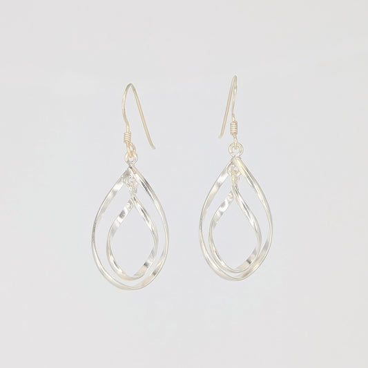 925 Sterling Silver Twist Teardrop Earrings