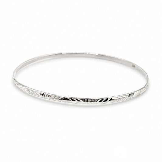 925 Sterling Silver Diamond Cut Bracelet Bangle Elegant Wear