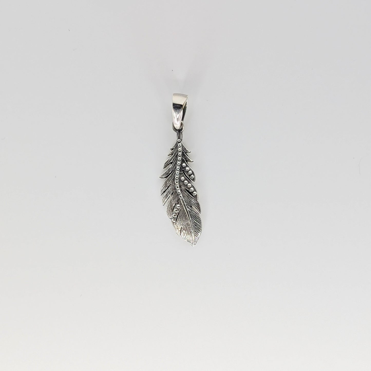 925 Sterling Silver Feather Pendant Everyday Wear