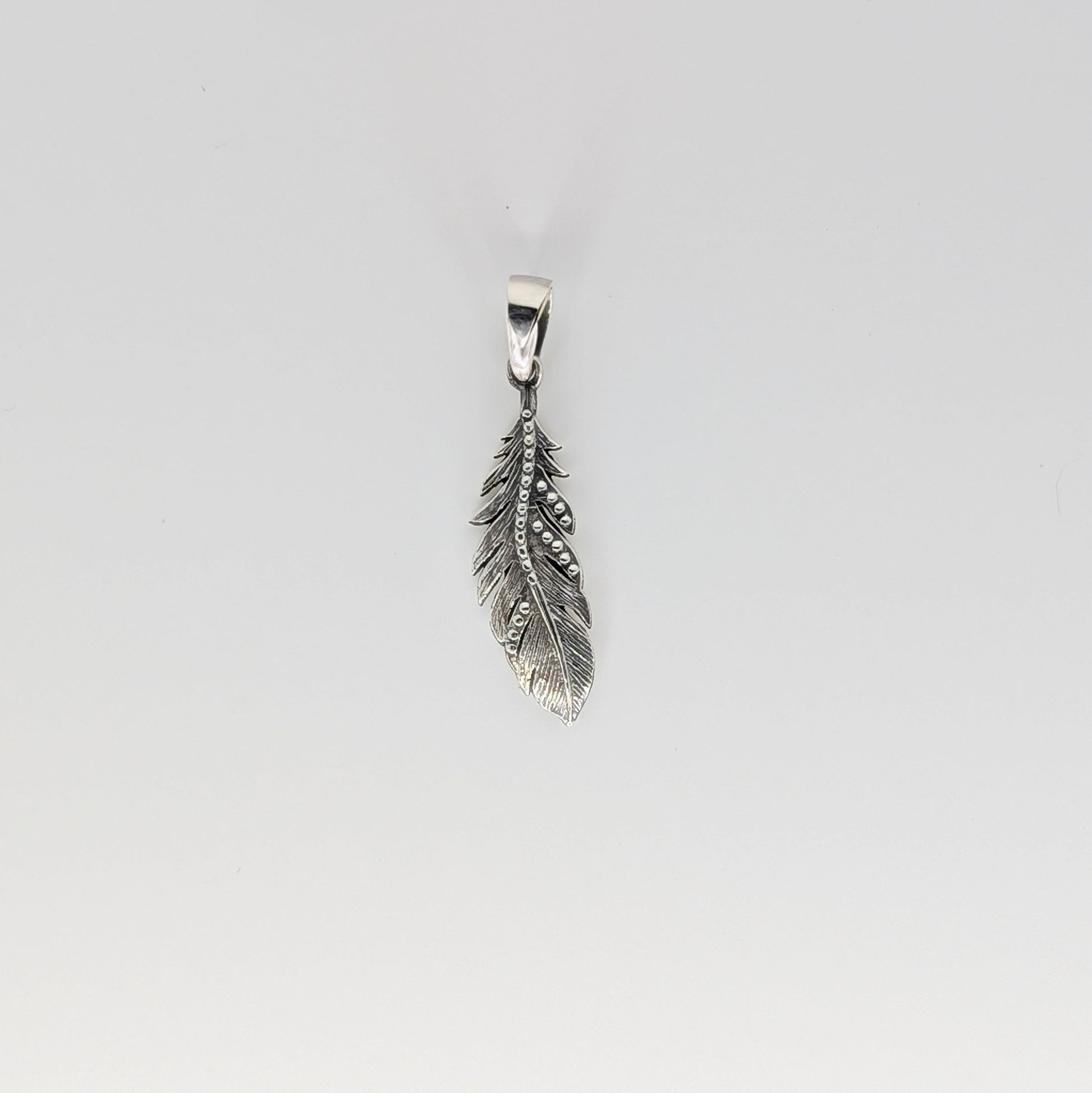925 Sterling Silver Feather Pendant Everyday Wear