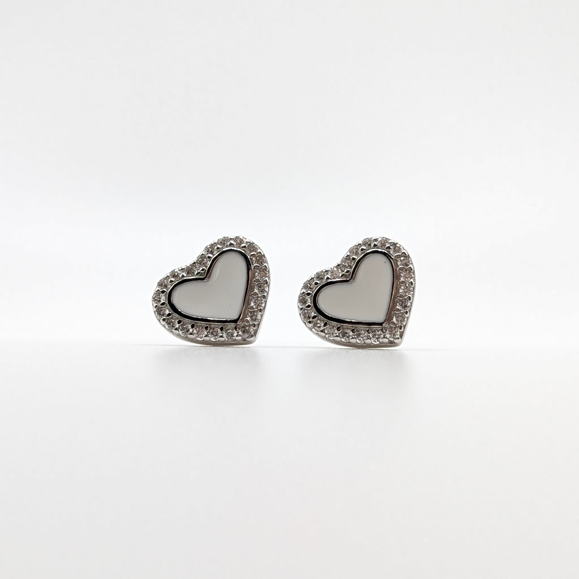 925 Sterling Silver Heart Studs Earrings All Ages
