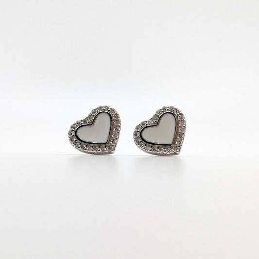 925 Sterling Silver Heart Studs Earrings All Ages