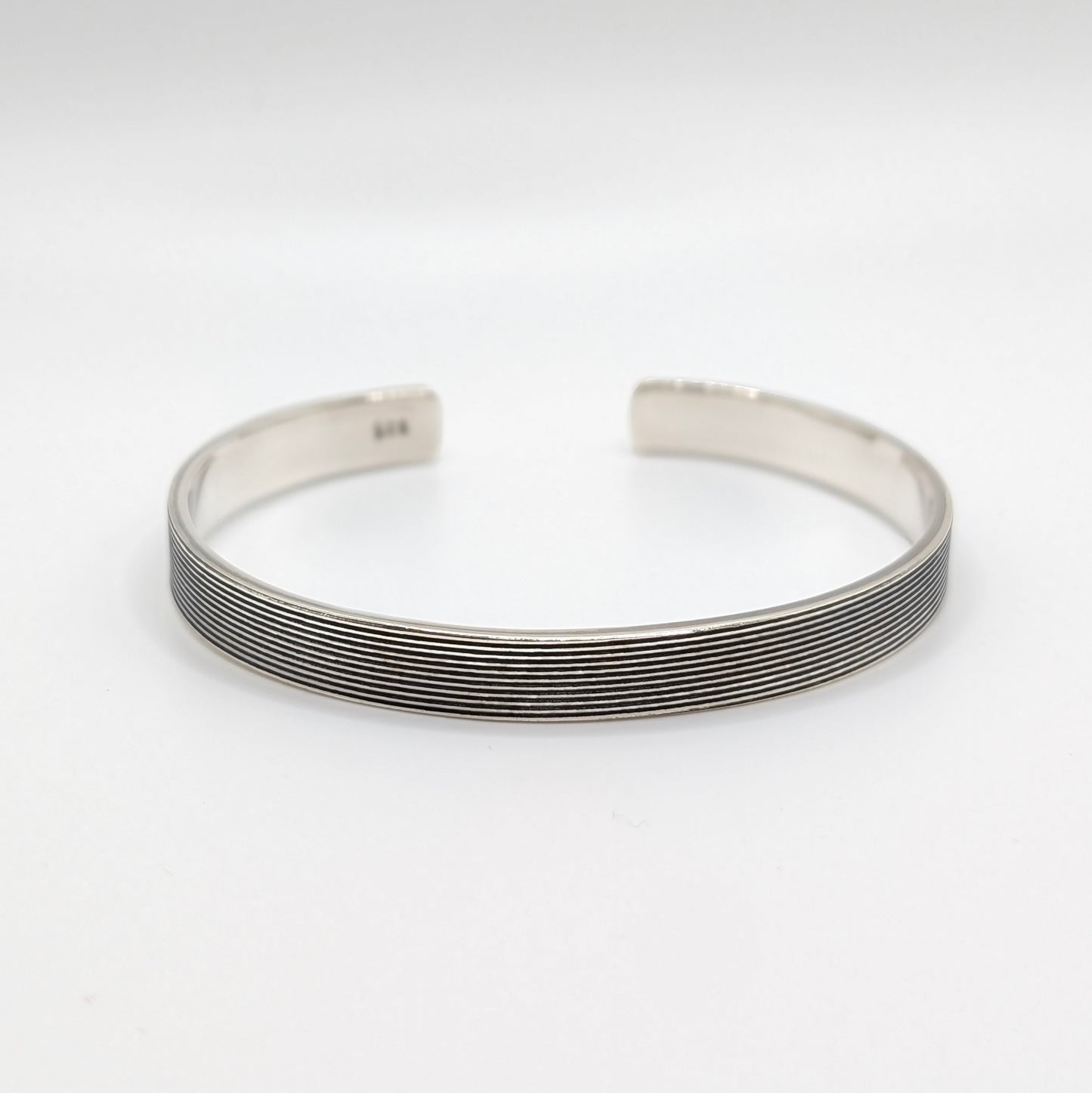 925 Sterling Silver Line Kada Bracelet 8mm Unisex