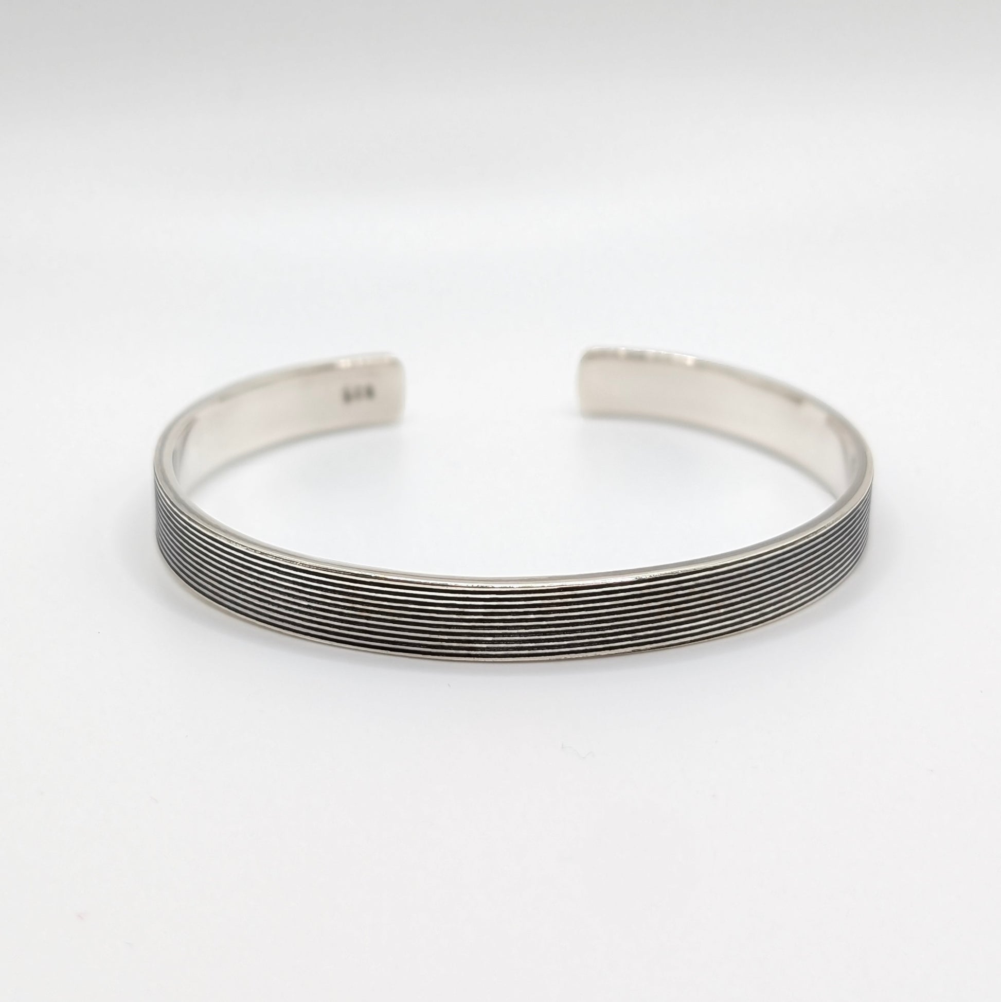 925 Sterling Silver Line Kada Bracelet 8mm Unisex