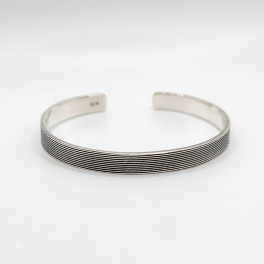 925 Sterling Silver Line Kada Bracelet 8mm Unisex