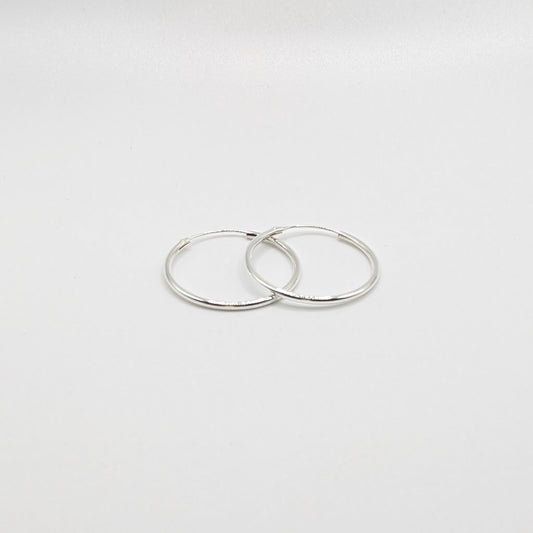 925 Sterling Silver Plain Hoop 1" Silver Oryx Jewellery