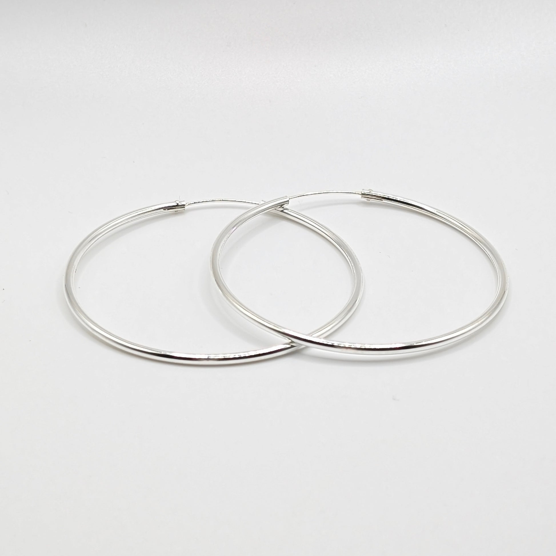925 Sterling Silver Plain Hoop 2"