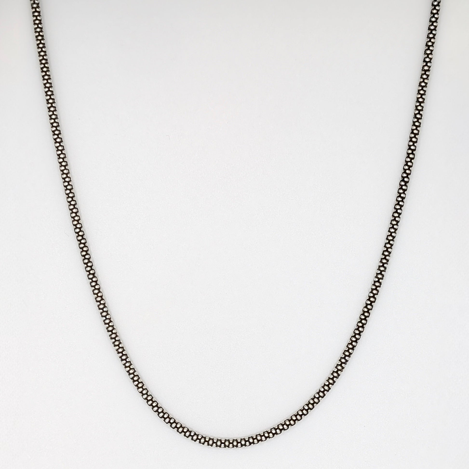 925 Sterling Silver Popcorn Chain - Sizes: 18", 20", 22" & 24"