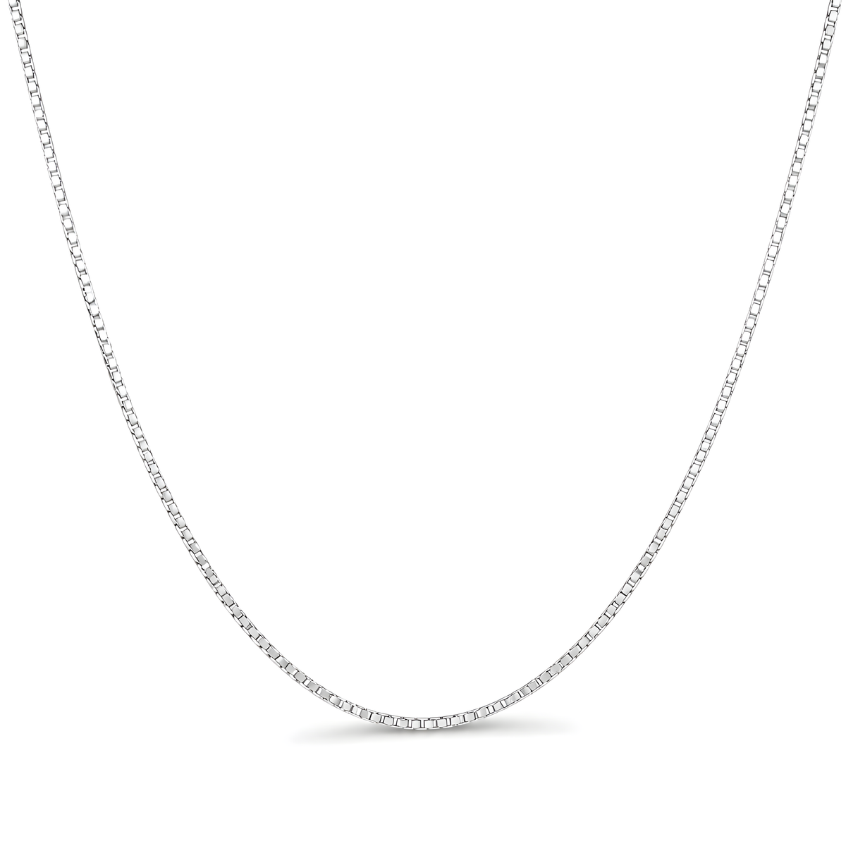 A delicate sterling silver box chain necklace.