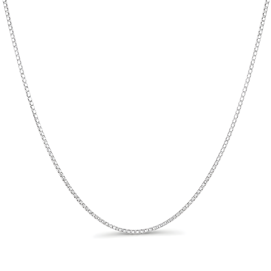 A delicate sterling silver box chain necklace.