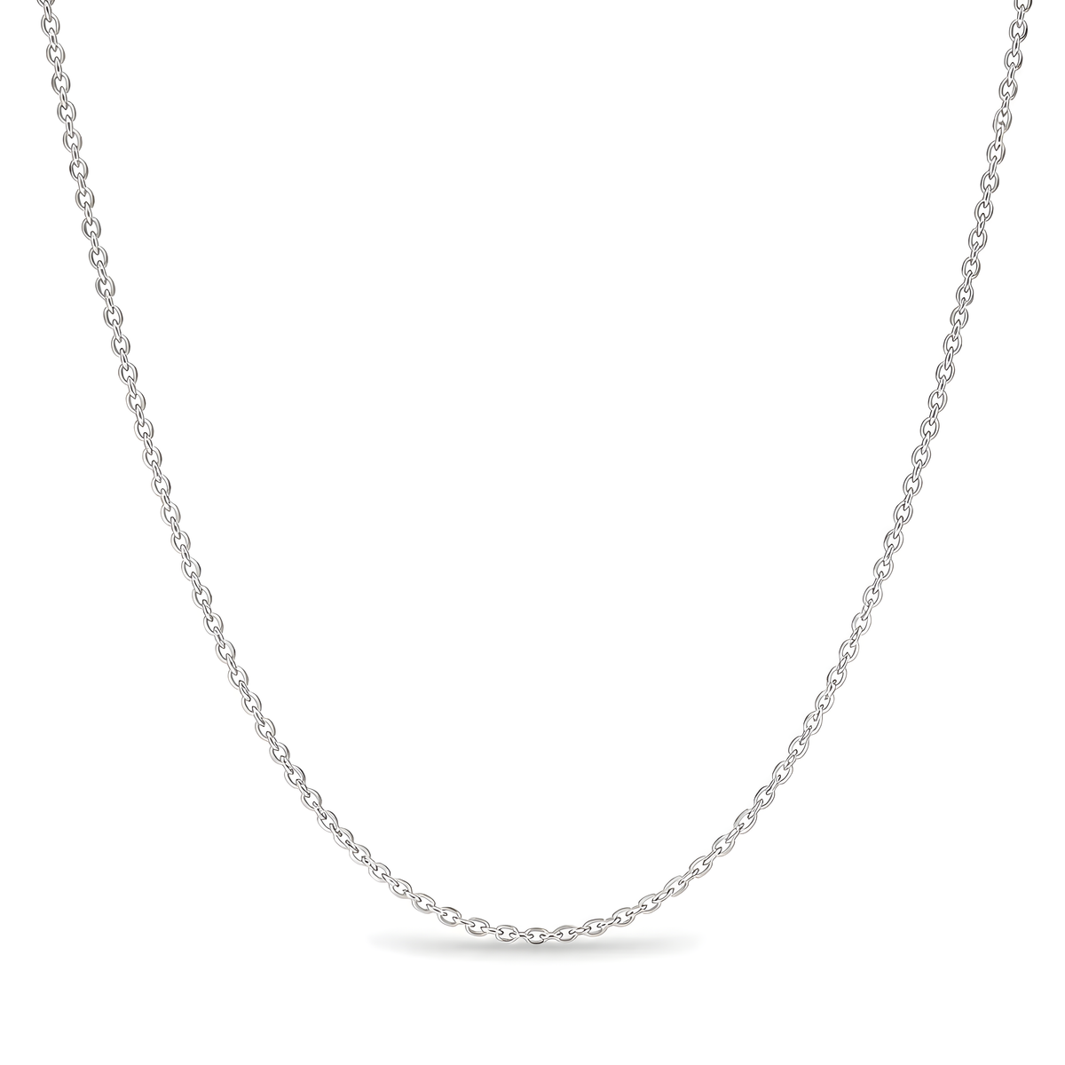 A delicate sterling silver cable chain necklace.