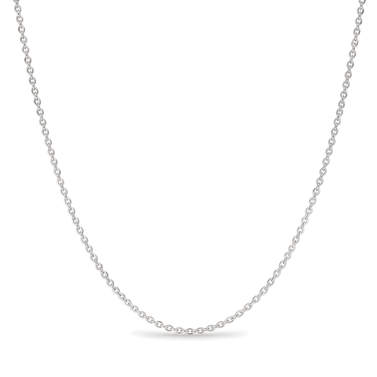 A delicate sterling silver cable chain necklace.