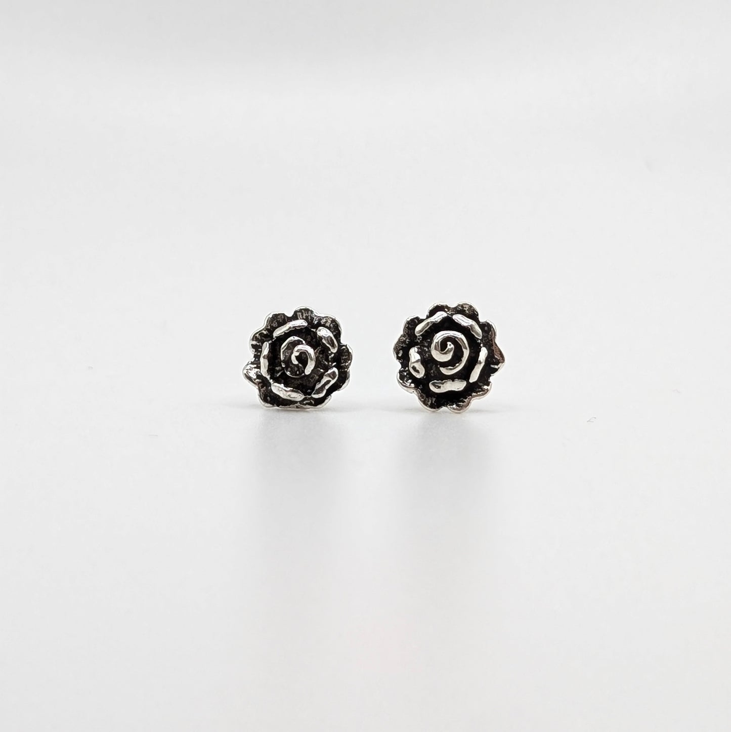 925 Sterling Silver Rose Studs