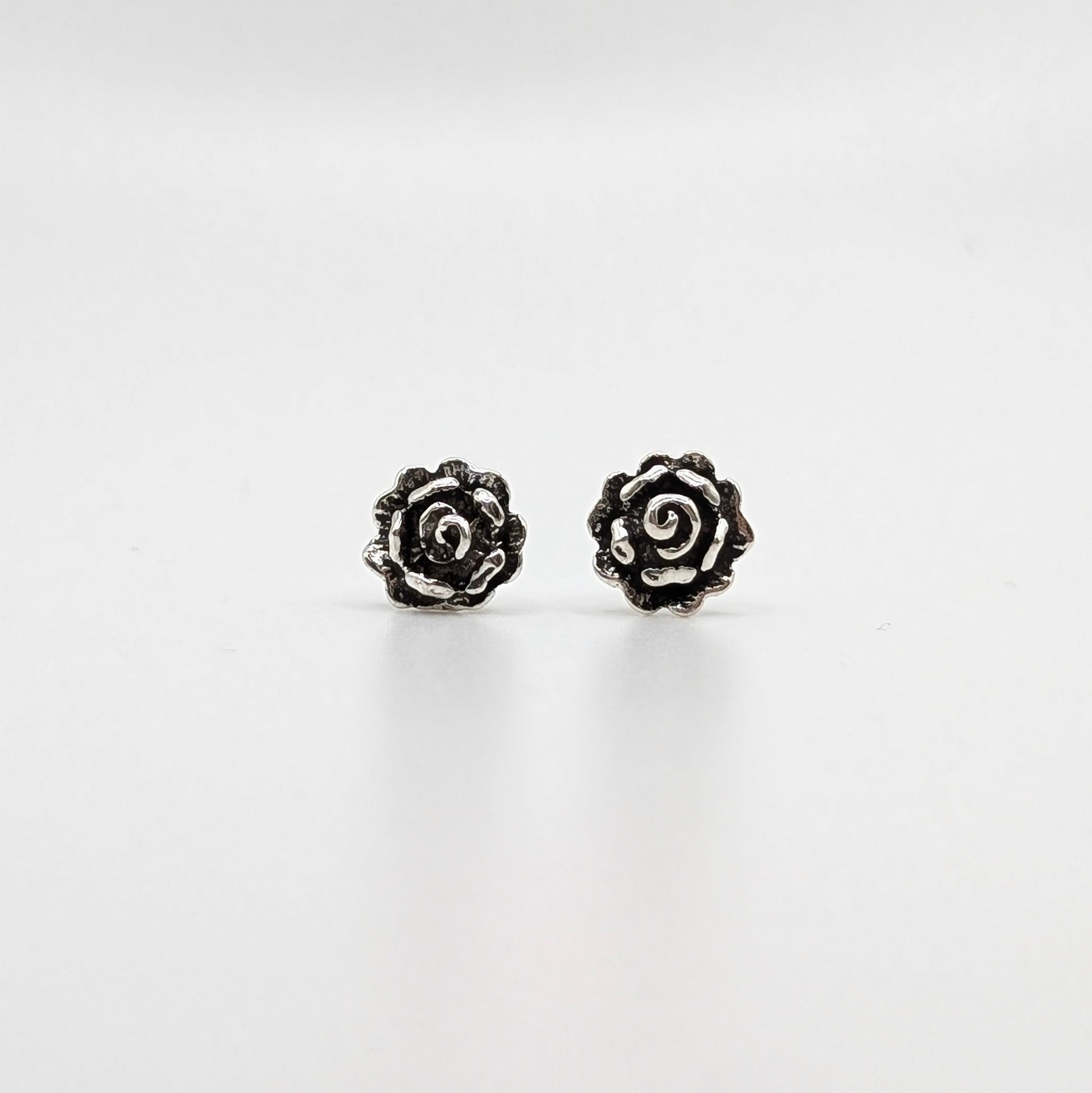 925 Sterling Silver Rose Studs
