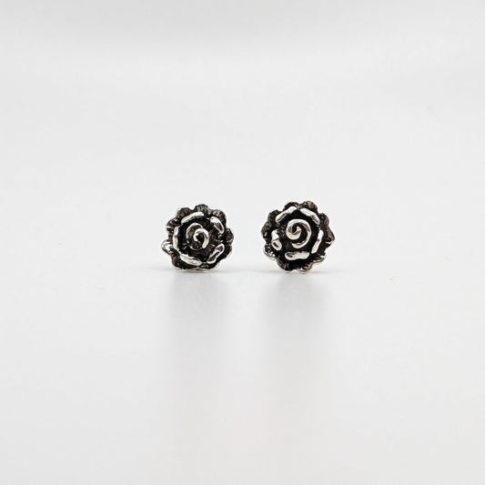 925 Sterling Silver Rose Studs