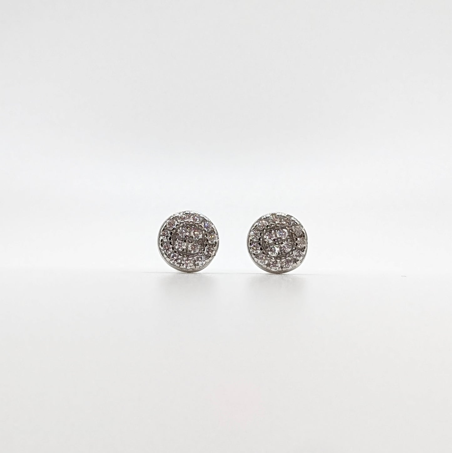 925 Sterling Silver Round  Studs with Zircons